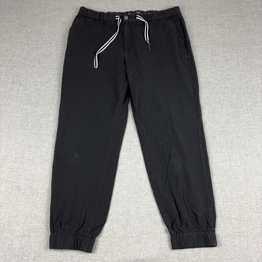 FootJoy Todd Snyder Jogger Pants Mens XL Black Cotton Stretch Elastic Waist Golf